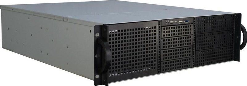 Inter-Tech 3U-30240 Rack - Zwart - Materiaal 1,2 mm - Ondersteunt 10 HDD's