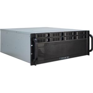 Intertech - IPC 4U-4408 - Server Behuizing - Zwart - Staal
