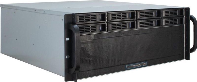 Intertech - IPC 4U-4408 - Server Behuizing - Zwart - Staal
