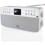 BR - DAB+ Draagbare Radio - Wit - Bluetooth - FM - UKS - RDS - AUX