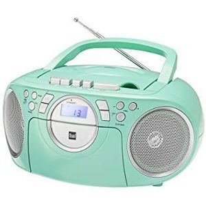 Dual P 70 Mint Cassetteradio - CD-Speler - FM-Radio - Boombox - Stereo - Luidspreker - AUX-Ingang - Netwerk/Batterijvoeding - Draagbaar