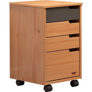 INTER-FURN Rollcontainer "Mestre", Korpus und Front aus massivem Kiefernholz
