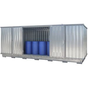 LaCont Gevaarlijke stoffen opslagcontainer voor waterverontreinigende vloeistoffen, uitwendige h x b x d = 2385 x 6075 x 2875 mm, verzinkt