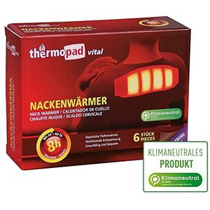 Thermopad Nekwarmer, het origineel: 6 x warmtepads voor 8 uur warmte, direct te gebruiken warmtepads met extra warme warmtepads, ideaal verwarmingskussen voor nek, schouders en rug