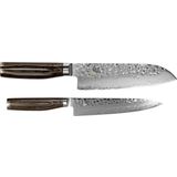 Kai Tim Malzer Serie messenset 2-delig - Damast staal - Walnotenhout