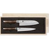 Kai Tim Malzer Serie messenset 2-delig - Damast staal - Walnotenhout