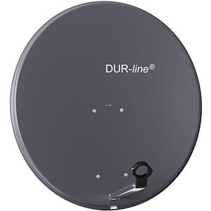 DUR-line MDA Satellietschotel, 80 cm, antraciet, aluminium satellietschotel met LNB feedhouder, satellietanten/spiegelinstallatie [digitaal, camping, Astra 19,2°, DVB-S/S2, Full HD, 4K, 3D]