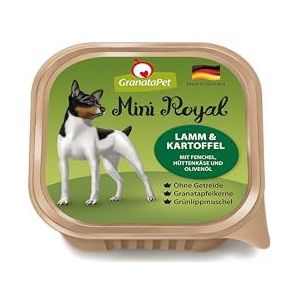GranataPet Mini Royal natvoer voor honden, graanvrij en zonder toegevoegde suiker, complete voeding voor volwassen honden, 11 x 150 g