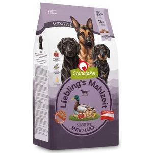 GranataPet Lieblings's Maaltijd Eend Sensitive, droogvoer voor honden, hondenvoer zonder granen en zonder suikertoevoegingen, volledig voer, 4 x 1,8 kg