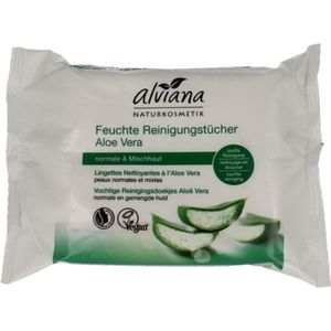 Alviana - Reinigingsdoekjes - Aloe Vera - 25 Stuks - Biologisch Katoen