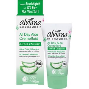 Alviana - All Day Aloe Creme Fluid - Gezichtscrème - 50% Aloë Vera - Biologisch