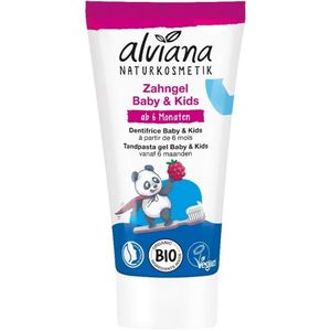 Alviana - Tandpasta Gel - Baby & Kids - Zonder Fluoride - Met Biologische Aloë Vera - Frambozensmaak