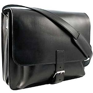 Shalimar Ranch Shalimar Midi Posttas Messenger Bag van leer, zwart, eenheidsmaat