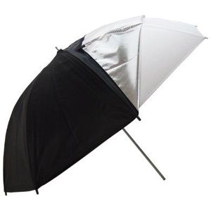 DynaSun UR05 paraplu voor foto/video, 2-in-1, met reflector, 109 cm, zilver/wit/zwart