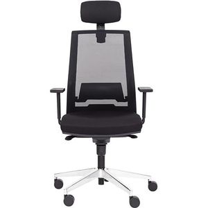 Topsit TOP001131 bureaustoel hoge netrug zwart, zwart