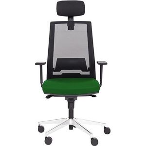Topsit TOP001135 bureaustoel hoge netrug zwart, groen
