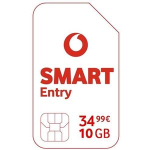 Vodafone Smart Entry, mobiel contract, met 10 GB gegevensvolume, 4G LTE-netwerk, telefoon en sms naar het Duitse netwerk