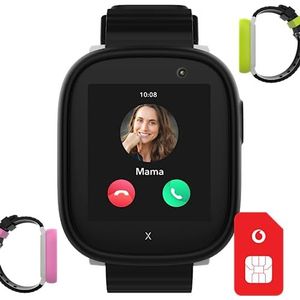 Vodafone Xplora X6 Play Smartwatch voor kinderen | Amazon-voucher van €50 na sim-registratie, zwart | Oproepen, SOS-knop, GPS, camera | Loops in roze + groen