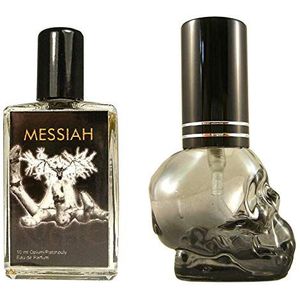 Teufelsküche Patchouli ""Messiah"" + lege flacon Skull Patchouly met Opi-um, eau de parfum voor heren, gothic parfum, mini-flacon, 10 ml glazen fles, gothic patchouly