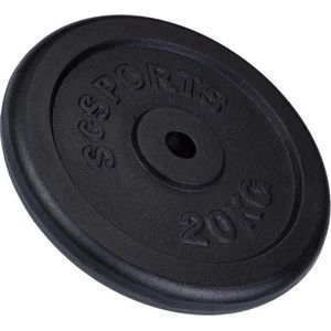 ScSPORTS® Halterschijf 20 kg - Gietijzer - 30 mm - Krachttraining - Gewichten