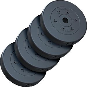 ScSPORTS® Gewichten set 20 KG - Kunststof - 4 x 5 kg - 30 mm - Halterschijven