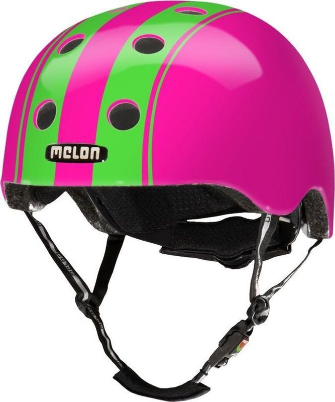Melon Fahrradhelm Double Green Pink, super leicht, Magnetverschluss, größenverstellbar, mehr als 50 Designs