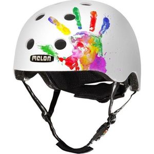 Melon Fahrradhelm Melon Helm All Stars" handprint matt M-L 52-58cm 52-58mm weiß bunt ca.