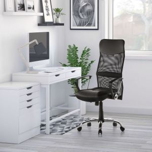 Directiestoel - Met Armleuning - Kunstleder/Netzstof - Chroom/Zwart - Arton 20
