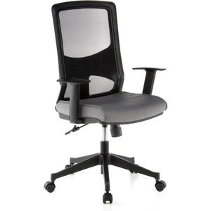 hjh OFFICE Lavita 653140 Bureaustoel, draaistoel, netstof, zwart/grijs, goede stevige bekleding, duurzame netrug, in hoogte verstelbare armleuningen, ergonomische bureaustoel