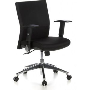 Bureaustoel - Met Armleuning - Stof - Zwart/Zwart - Ergonomisch