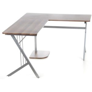 hjh office Pollux - Bureau - Hoekbureau - Walnoot / zilver