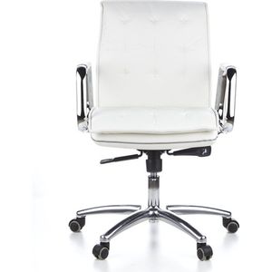 hjh OFFICE 600932 bureaustoel managersstoel VILLA 10 Napaleder Creme Wit, robuuste uitvoering, middelhoge rugleuning, ergonomisch