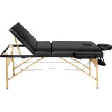 Massagetafel - 3 Zones - Inklapbaar - Houten Frame - 10 cm Matras
