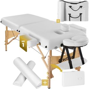 tectake® - Massagetafel Behandeltafel - matras van 7,5 cm hoog + rolkussens en draagtas - 400419