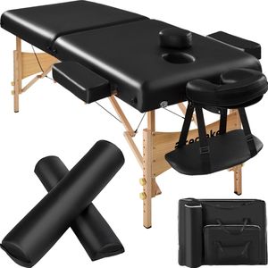 tectake® - Massagetafel Behandeltafel - matras van 7,5 cm hoog + rolkussens en draagtas - 400421