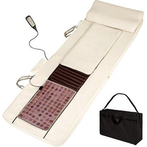 tectake® Luxe Shiatsu-Massagematras met Jadesteen Warmtemat - Inclusief Warmtefunctie en Afstandsbediening