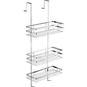 tectake® - RVS doucherek met 3 mandjes, ophangen zonder schroeven - 400714