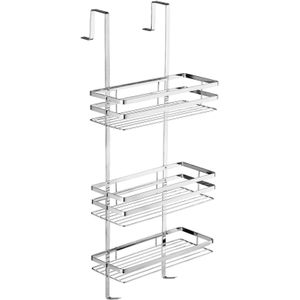 tectake® - RVS doucherek met 3 mandjes, ophangen zonder schroeven - 400714