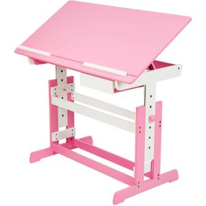 Tectake - 400926 Verstelbaar - Bureau - 109 cm - Roze