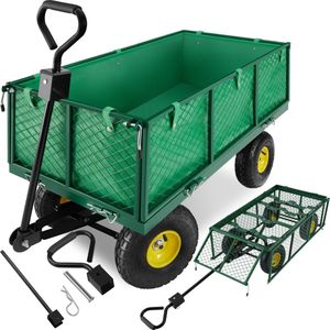 Bolderwagen Transportkar XXL - Groen - Maximaal 550kg - Voor Tuin en Bouwplaats