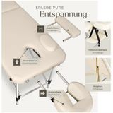 tectake® - Mobiele aluminium massagetafel 3 zones beige + draagtas - behandeltafel - 401047