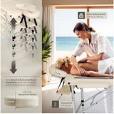 tectake® - Mobiele aluminium massagetafel 3 zones beige + draagtas - behandeltafel - 401047