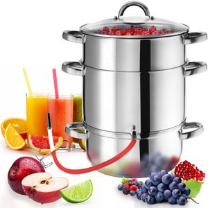 tectake Entsafter Dampfentsafter, 0 W, 7-teilig, aus Edelstahl mit Glasdeckel