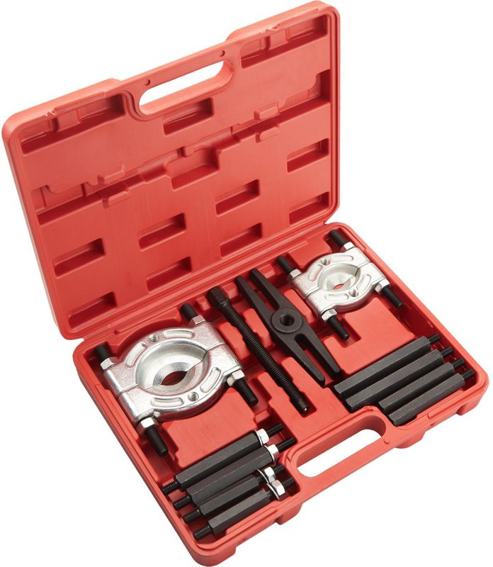 tectake® 12-Delige Lagertrekkerset - Magneetwieltrekker en Snijmessenset - Lagertrekker Inclusief Koffer