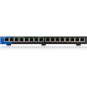 Linksys 16-poorts Gigabit PoE-desktopswitch (LGS116P)