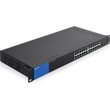 Linksys LGS124P - Netwerk Switch - Unmanaged - 24 Poorten - PoE - Zwart