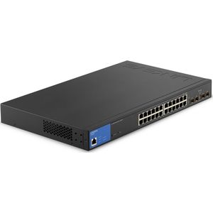 Linksys LGS328PC - Netwerk Switch - Managed - 24 Poorten - PoE+ - Zwart