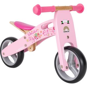 Bikestar mini loopfiets 2 in 1, hout, 7 inch, roze