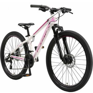 Bikestar 26 inch, 21 speed hardtail Sport MTB, wit / roze