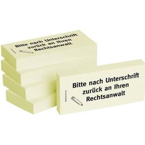 Bizstix Haftnotizen 75x35mm gelb 'Bitte nach Unterschrift zurück an Ih